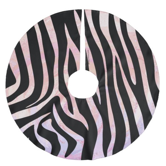 Jupon De Sapin En Polyester Brossé Impression noire et rose Zebra (Devant)