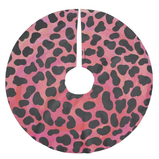 Jupon De Sapin En Polyester Brossé Impression noire et rouge dalmate (Devant)