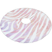 Jupon De Sapin En Polyester Brossé Impression rose et blanc Zebra (Angle)