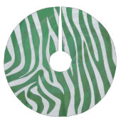 Jupon De Sapin En Polyester Brossé Impression verte et blanche Zebra (Devant)