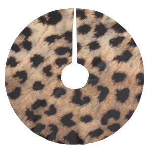 Jupon De Sapin En Polyester Brossé Imprimé Animalier Léopard Guépard Brun Marron Mode