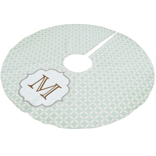 Jupon De Sapin En Polyester Brossé Imprimé bleu clair Monogramme Arbre initial Jupe (Angle)