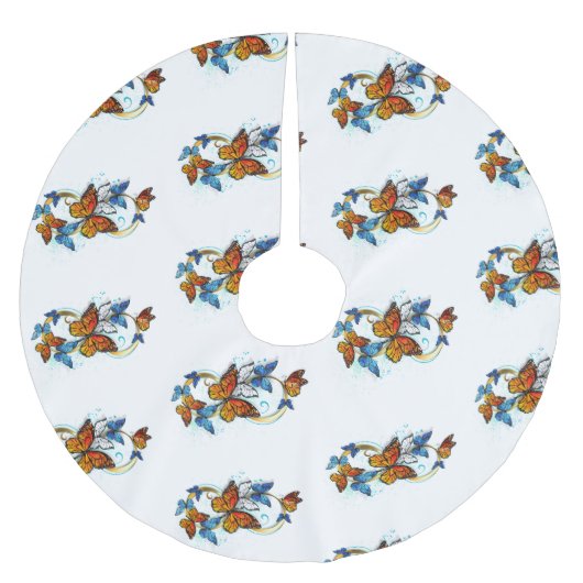Jupon De Sapin En Polyester Brossé Infinité de papillons monarques (Devant)