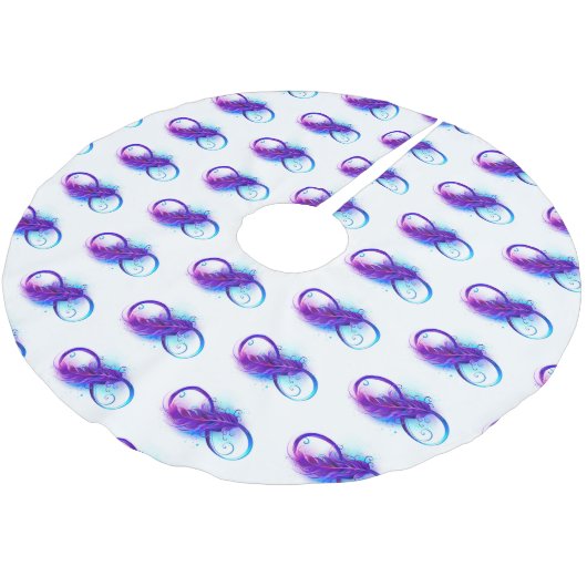 Jupon De Sapin En Polyester Brossé Infinity with purple feather (Angle)