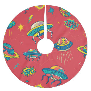 Jupon De Sapin En Polyester Brossé Inventaires d'espace UFO rétro