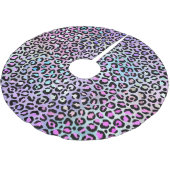 Jupon De Sapin En Polyester Brossé Iridescente rose arc-en-ciel tache léopard (Angle)