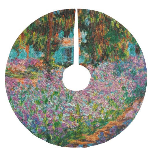 Jupon De Sapin En Polyester Brossé Iris Jardin Monet Giverny fleurs (Devant)