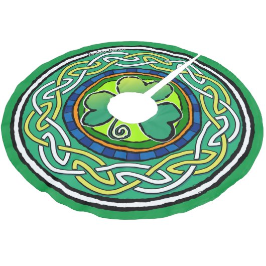 Jupon De Sapin En Polyester Brossé Irish shamrock (Angle)