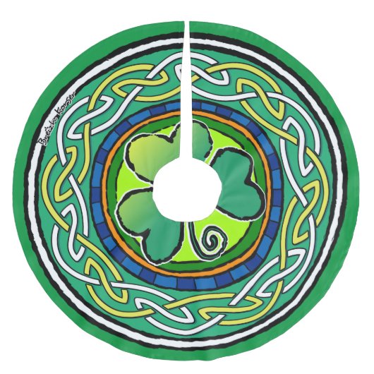 Jupon De Sapin En Polyester Brossé Irish shamrock (Devant)
