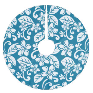 JUPON DE SAPIN EN POLYESTER BROSSÉ ISLAND PLUMERIA (BLEU DES CARAÏBES)