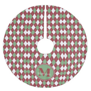 Jupon De Sapin En Polyester Brossé Jacquard de Noël Monogramme Jupe d'arbre
