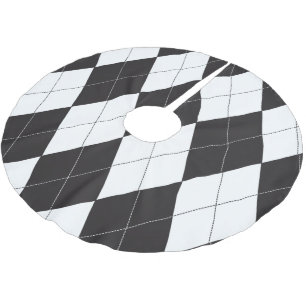 Jupon De Sapin En Polyester Brossé Jacquard noir et blanc