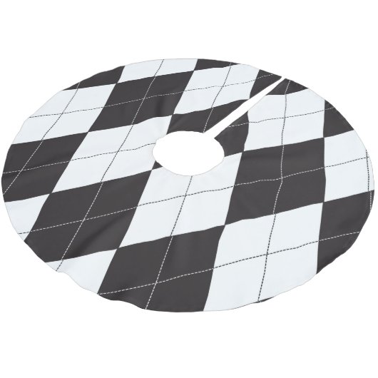 Jupon De Sapin En Polyester Brossé Jacquard noir et blanc (Angle)