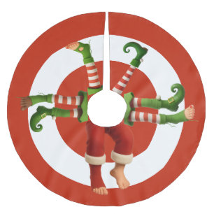 Jupon De Sapin En Polyester Brossé Jambes de lutin drôles Ski d'arbre de Noël amusa