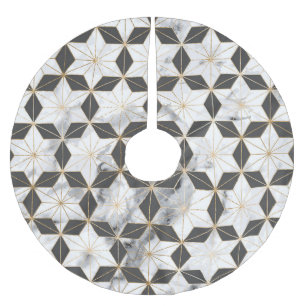 Jupon De Sapin En Polyester Brossé Japonais Asanoha : Motif en marbre d'or.