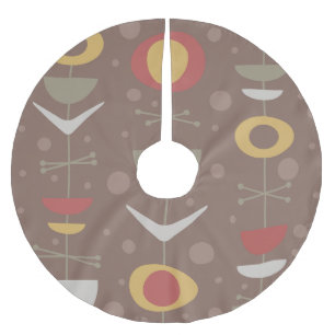 Jupon De Sapin En Polyester Brossé Jardin moderne du milieu du siècle Brown