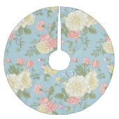Jupon De Sapin En Polyester Brossé Jardin Peony motif floral (Devant)