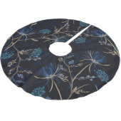 Jupon De Sapin En Polyester Brossé Jardin sombre : Floral bleu monotone (Angle)