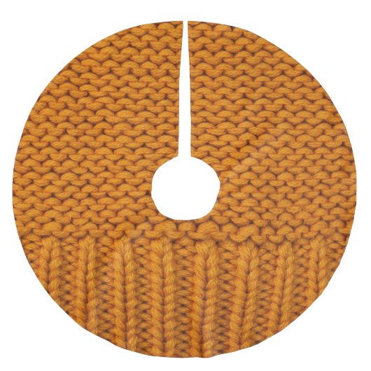 Jupon De Sapin En Polyester Brossé Jaune clair : texture tricotée artisanale. (Devant)