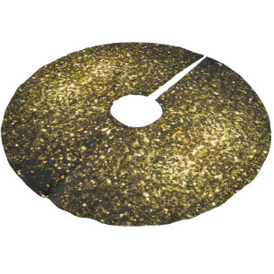 Jupon De Sapin En Polyester Brossé Jaune or foncé faux éclat scintille