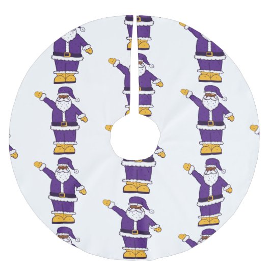 Jupon De Sapin En Polyester Brossé jaune violet noël noir santa claus (Devant)