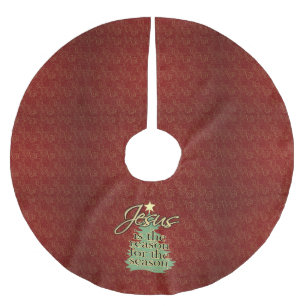 Jupon De Sapin En Polyester Brossé Jésus est Noël de chrétien de raison