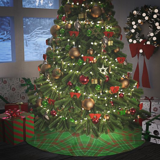 Jupon De Sapin En Polyester Brossé Jeu de Noël vert