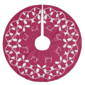 Jupon De Sapin En Polyester Brossé JOIE DE Noël, Jupe d'arbre rouge et blanc (Devant)