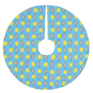 Jupon De Sapin En Polyester Brossé Joli hérisson et motif de dessin animé de ballon