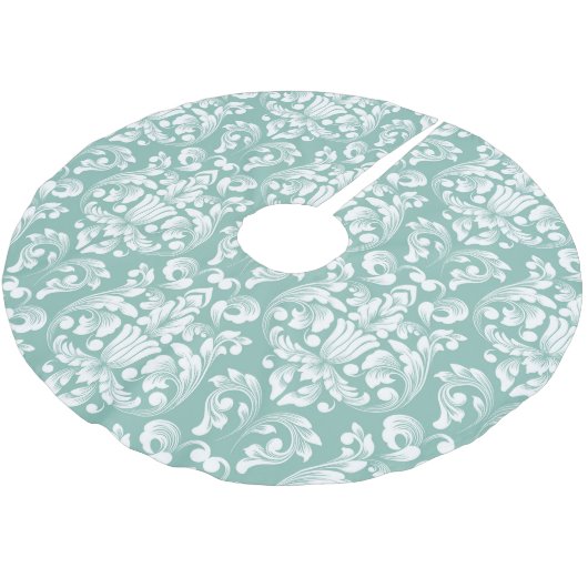 Jupon De Sapin En Polyester Brossé Joli modèle Damask (Angle)