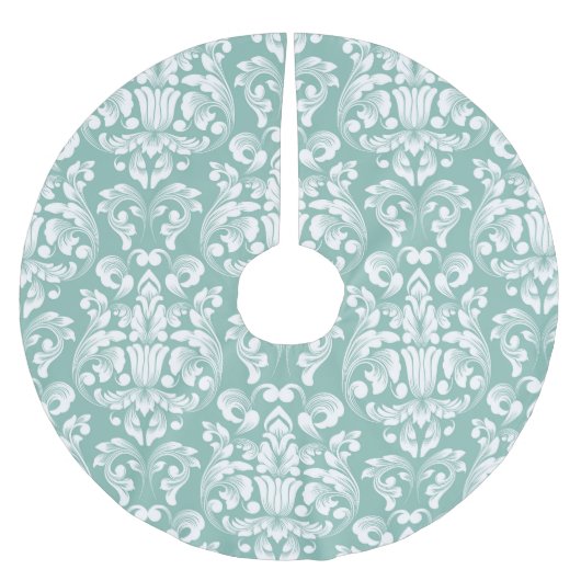 Jupon De Sapin En Polyester Brossé Joli modèle Damask (Devant)