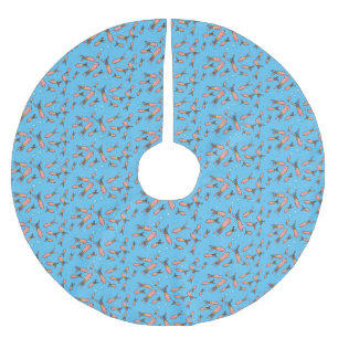 Jupon De Sapin En Polyester Brossé Joli motif caricature de calmar rose