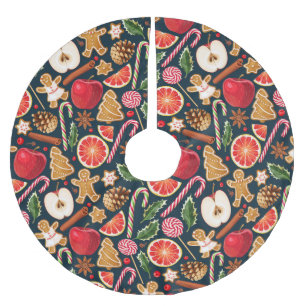 Jupon De Sapin En Polyester Brossé Joli Motif de Noël