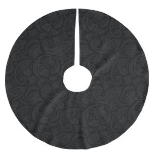 Jupon De Sapin En Polyester Brossé Joli motif paisley noir