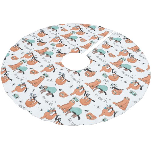 Jupon De Sapin En Polyester Brossé Joli Motif Sloth (Angle)