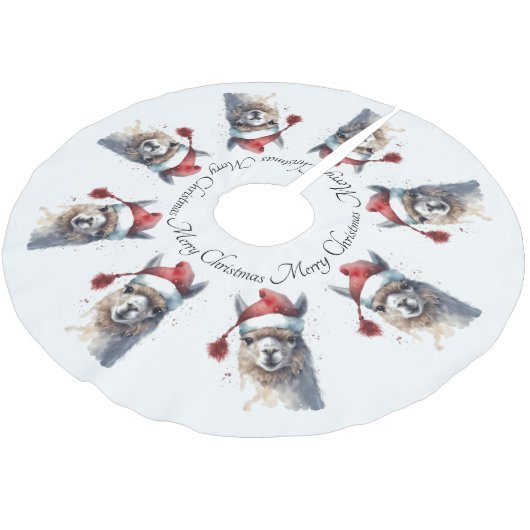 Jupon De Sapin En Polyester Brossé Joli Noël Alpaca, coutume (Angle)