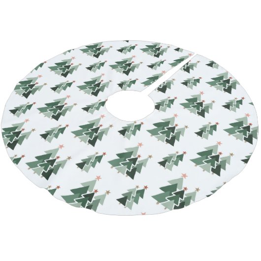 Jupon De Sapin En Polyester Brossé Joli Noël Rustique moderne (Angle)