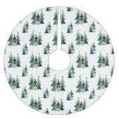 Jupon De Sapin En Polyester Brossé Joli Noël Rustique moderne (Devant)
