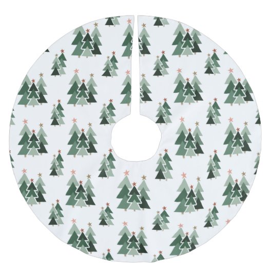 Jupon De Sapin En Polyester Brossé Joli Noël Rustique moderne (Devant)