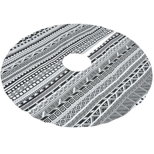 Jupon De Sapin En Polyester Brossé Joli noir blanc aztèque design motif (Angle)