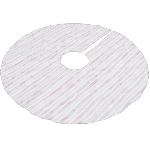 Jupon De Sapin En Polyester Brossé Joli rose blanc rayures Noël