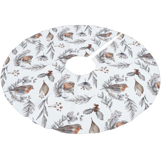 Jupon De Sapin En Polyester Brossé Joli Rustique hiver semence Noël (Angle)