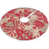 Jupon De Sapin En Polyester Brossé Jolie ferme de campagne rouge Tan Damask (Angle)