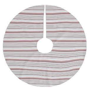 Jupon De Sapin En Polyester Brossé Jolies rayures blanches marron