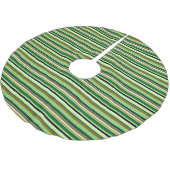 Jupon De Sapin En Polyester Brossé Jolies rayures vertes blanches (Angle)