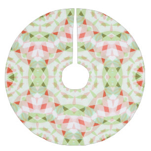 Jupon De Sapin En Polyester Brossé Jolly Noël Rouge Vert rose joyeux étoile Motif