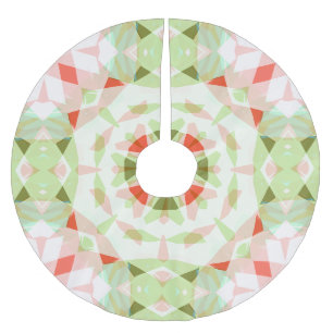 Jupon De Sapin En Polyester Brossé Jolly Noël Rouge Vert rose joyeux étoile Motif