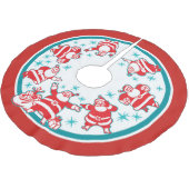 Jupon De Sapin En Polyester Brossé Jolly Retro Santas (Angle)