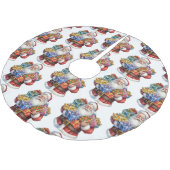 Jupon De Sapin En Polyester Brossé Jolly Santa Claus Motif de Noël classique (Angle)