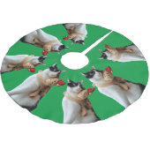 Jupon De Sapin En Polyester Brossé Jouet de Noël blanc et noir (Angle)